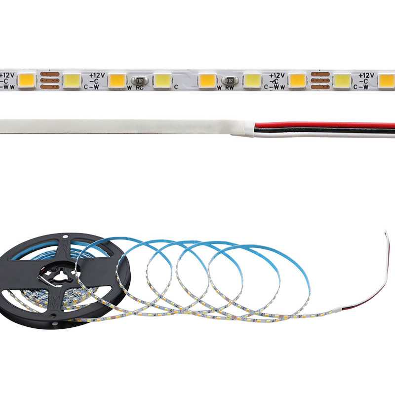 12V Smallest 4mm 2835 CCT Dual White LED Strip 600 Lights 12V Smallest 4mm 2835 CCT Dual White LED Strip 600 Lights